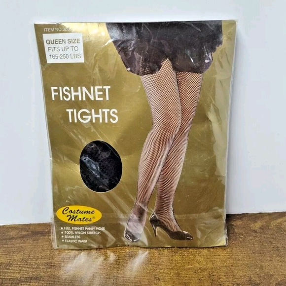 Costume Mates FISHNET TIGHTS, Full Fishnet Pantyhose Queen Size Fits 165-250 Lbs - Picture 1 of 2